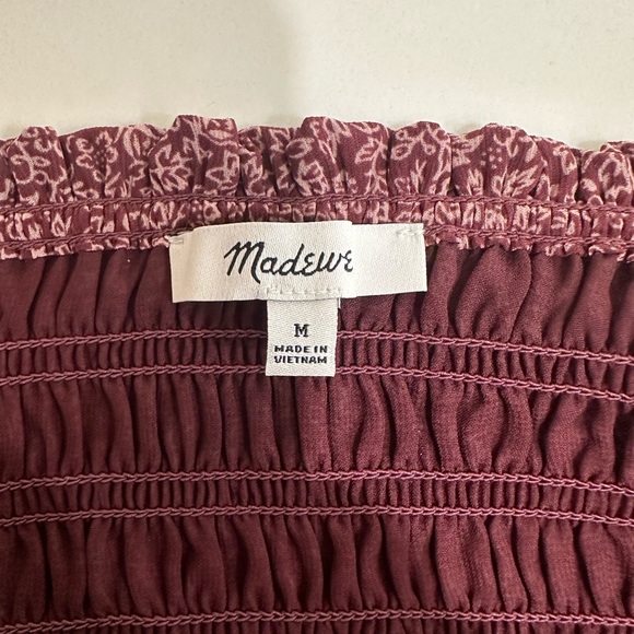 Madewell Lucie Bubble Sleeve Smocked Top in Cottage Garden-Size Medium - Picture 9 of 11